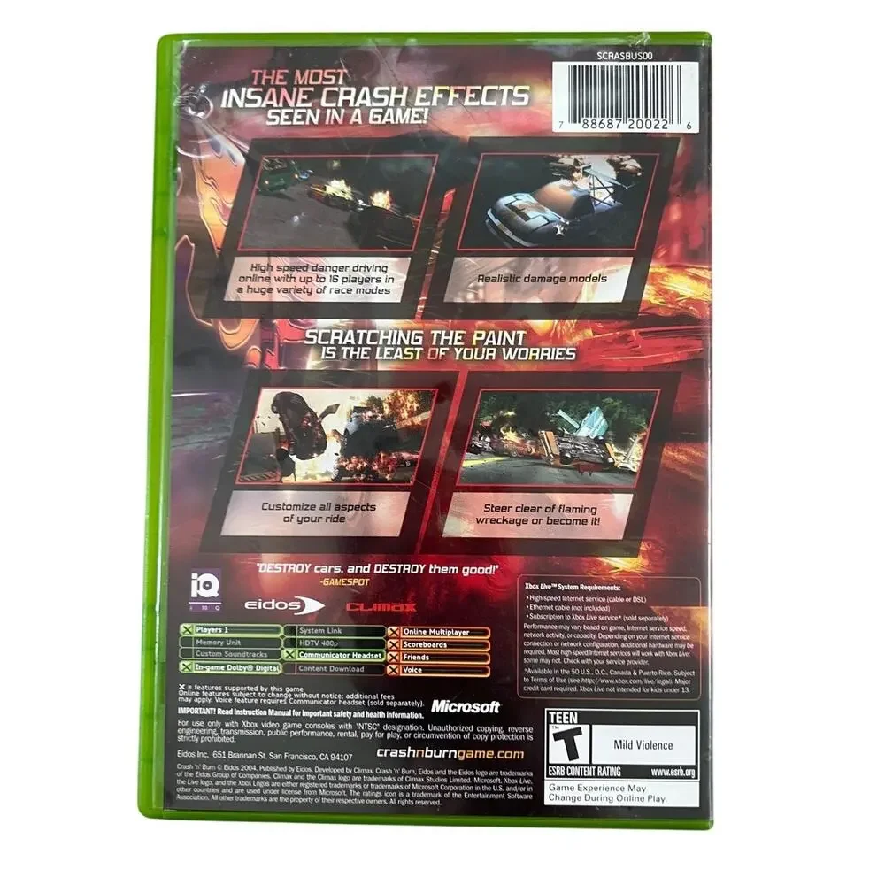 Crash and Burn Microsoft XBOX (2004) Complete in Box